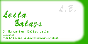 leila balazs business card